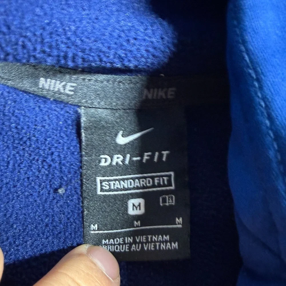 Nike Hoodie Mens Medium Blue Dri-Fit Standard Fit Therma Fleece Training Athleti